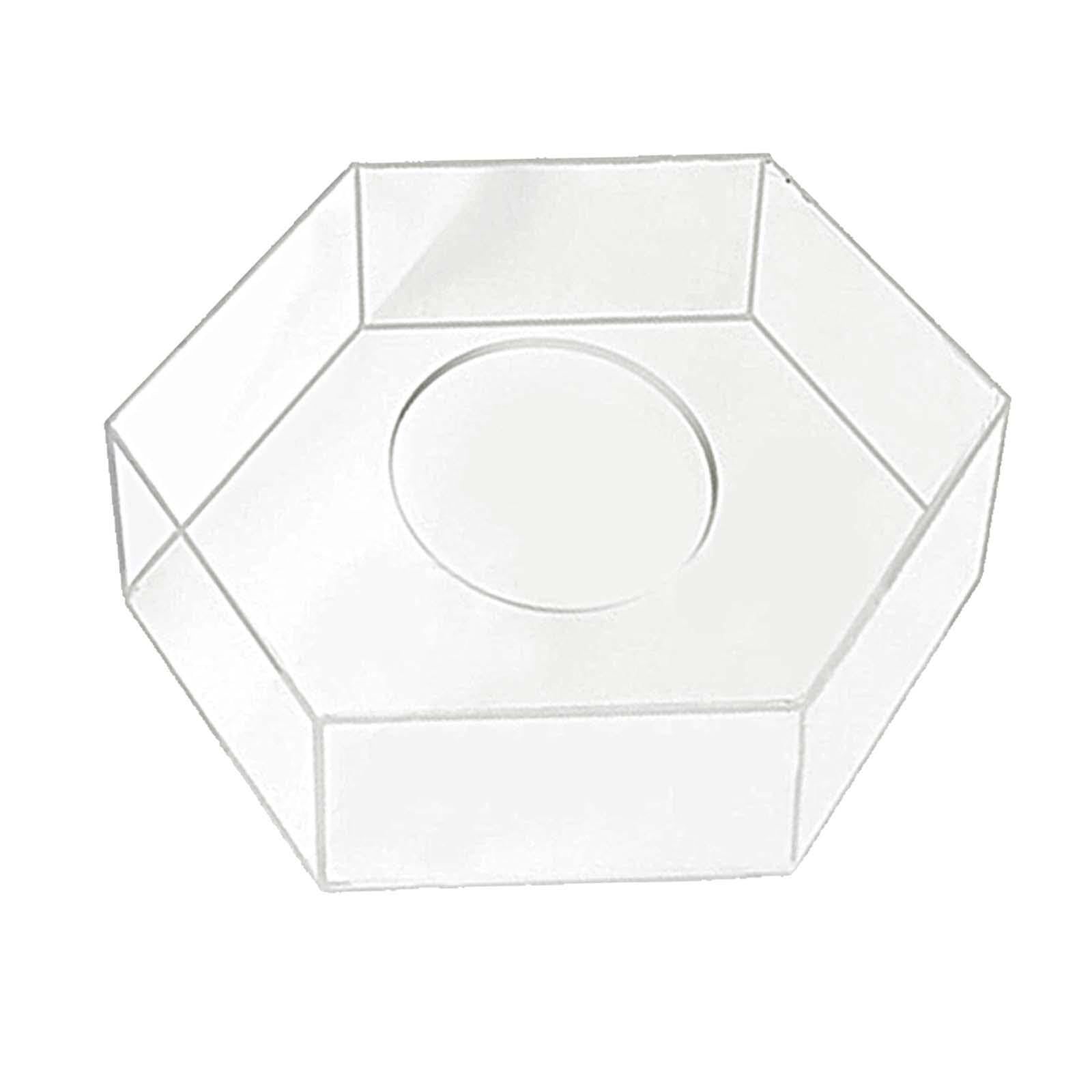Yixannx Cream Robust Cake Box Shape Display Stand Pedestal Stand Stylish Clear Acrylic Riser Showcasing Delicious Desserts Fillable Cake Pillar For Wedding
