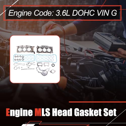 Image of AUCERAMIC VS50805R Valve Cover Gasket Fit for Chrysler 200 300 Town&Country, Dodge Avenger Challenger Charger Durango Grand Caravan Journey, Jeep Grand Cherokee, Ram 1500 C /V (Head Gasket Set)