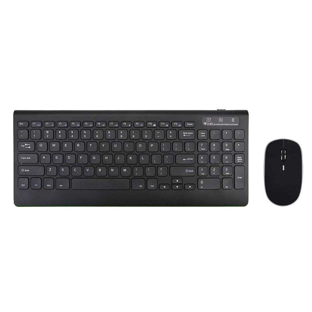 Teclado inalámbrico Bluetooth con ratón óptico de Juego Conector Receptor USB Compacto Negro