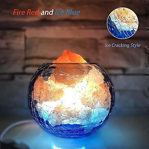 Himalayan Salt Lamp With Dimmer And Remote, Usb Himalayan Pink Salt Lamp With Blue Bowl, Natural Crystal Salt Lamp Night Light Mood Lighting, Rock Salt Lamp For Decor Meditation Household Gifts Yoga #TOP1