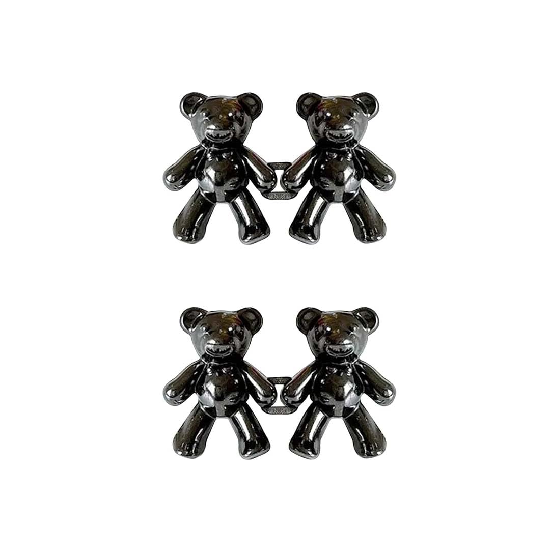 Jeans Button Pins Adjustable Jean Button Detachable Jean Button Pin No Sewing Required Perfect Fit Instant Jean Button (2, Bear Black)