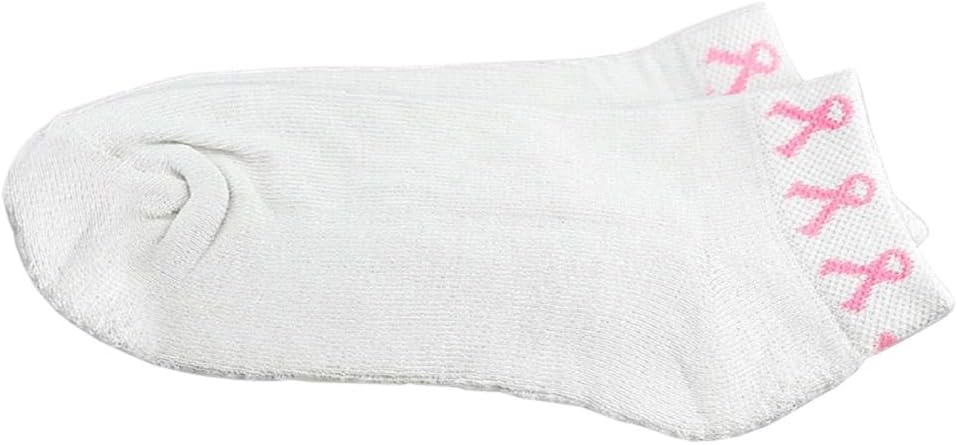 Pink Ribbon Ankle Socks for Breast Cancer Awareness Fundraising Walks, Events, Cheerleading/Sports Teams and more!