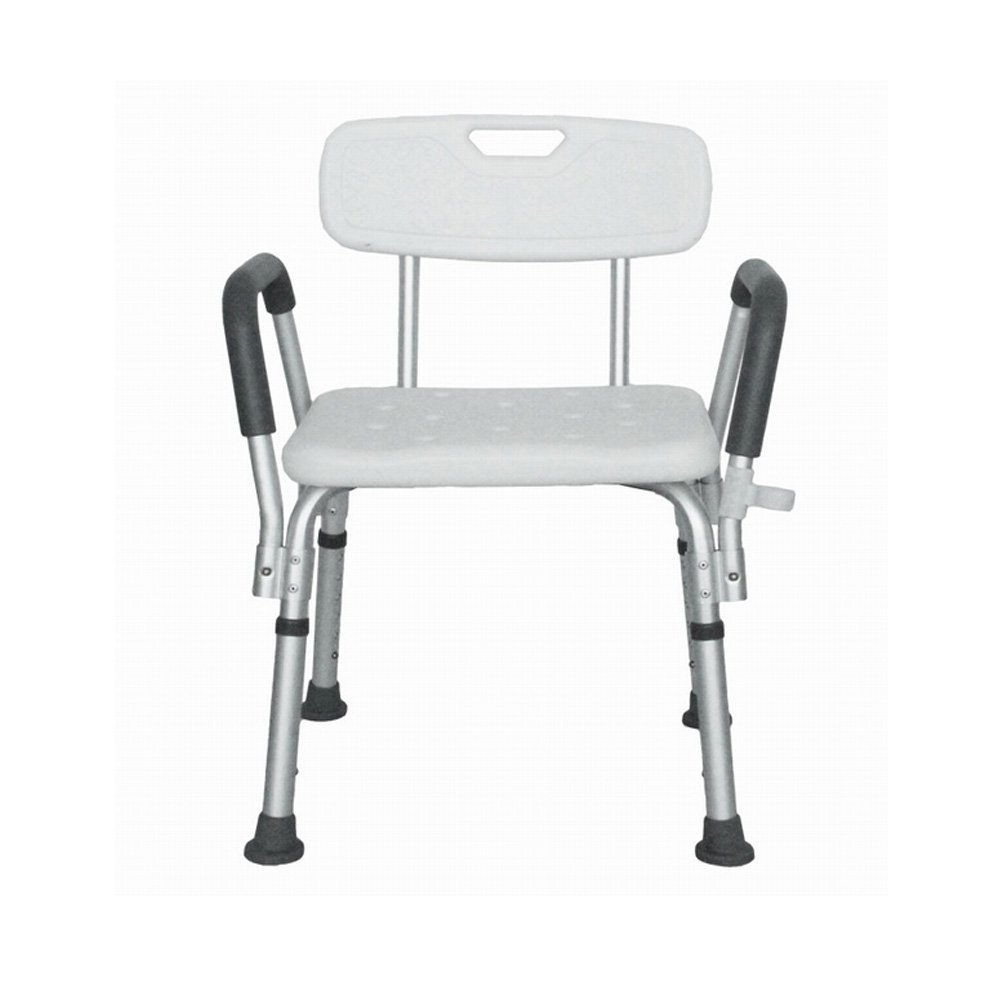 Buy Mctech rectangular shower stool, adjustable height, bath stool, shower stool with armrests
