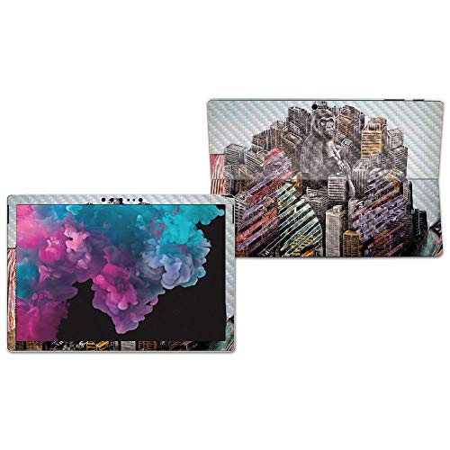 Image of MightySkins Carbon Fiber Skin for Microsoft Surface Pro 6 - Big City Monkey | Protective, Durable Textured Carbon Fiber Finish | Easy to Apply, Remove, and Change Styles | Made in The USA