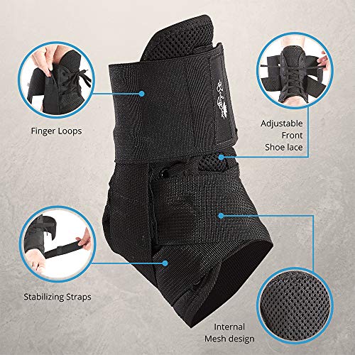 Enkelbrace voor dames en heren, Lace Up Ankle Support Brace Stabilizer voor Sprained Ankle (X-Small) - Image 6