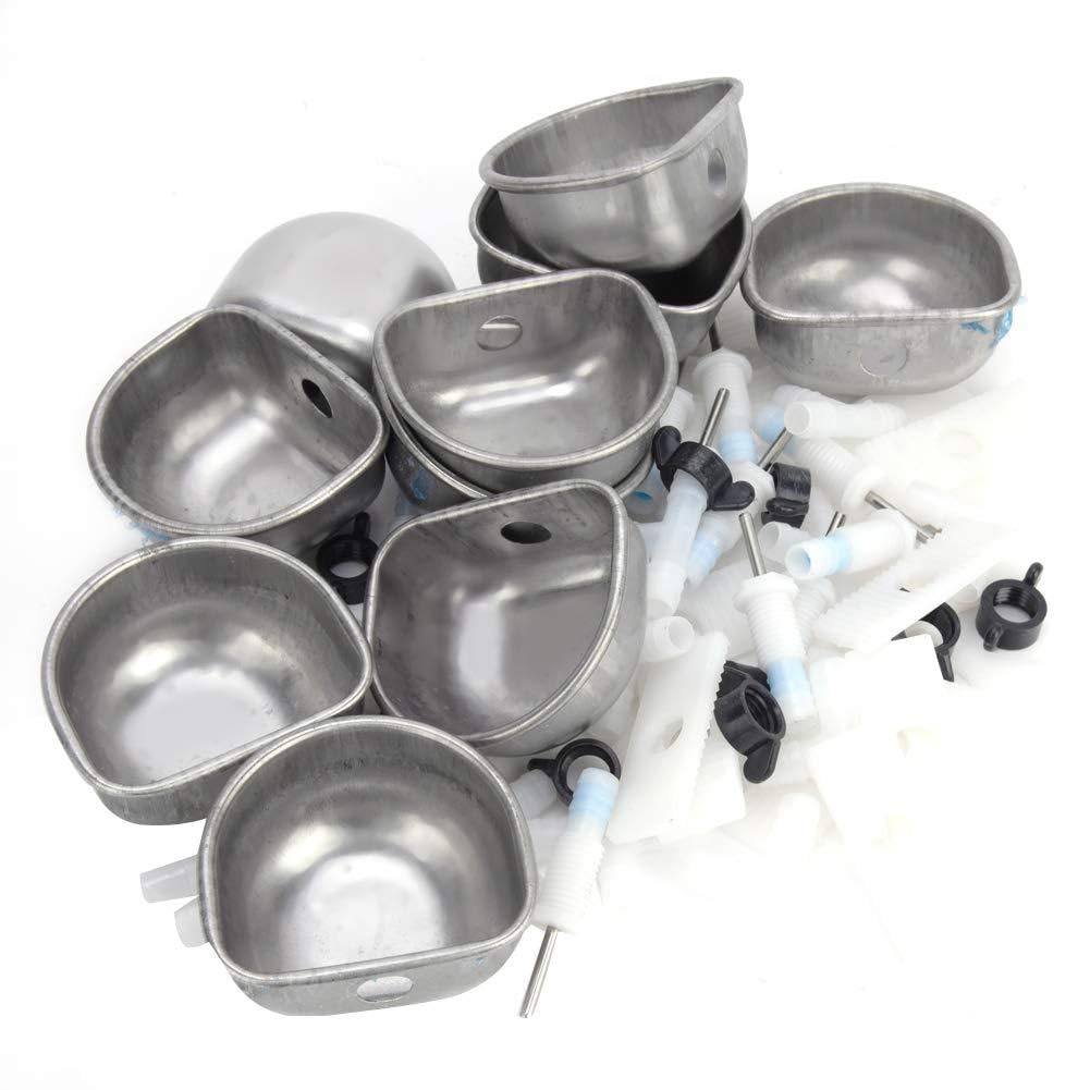 10 PCS Stainless Steel Rabbit Drinker Automatic Clamp for Rabbit Drinker Water Bowl Feeding Accessories Easy Installation (LIYJTK5yN1uu7p-12)