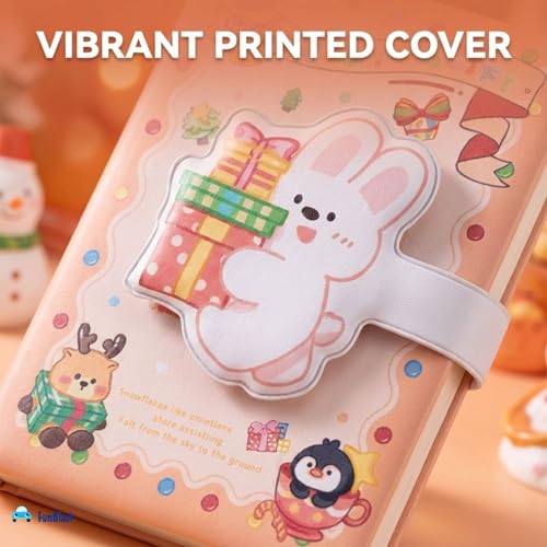 Image of FunBlast Diary for Girls - Christmas Kawaii Diary with Puffy Buckle Lock, Journal Diaries for Girls, Notepad for Students Stationary Items, Birthday Gifts (112 Sheets) (Rabbit)