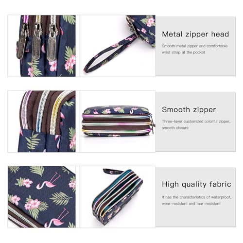 Image of BIAOTIE Large Capacity Wristlet Wallet - Women Printed Nylon Waterproof Handbag Clutch Purse