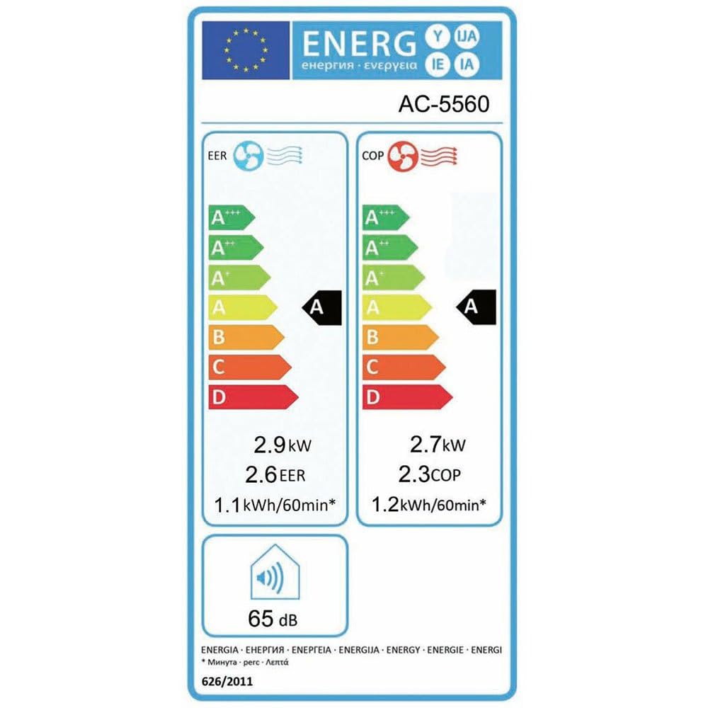 Climatiseur mobile Tristar AC-5560, 10 000 BTU et 2,9kw, fonctions refroidissement, déshumidification, ventilation et chauffage