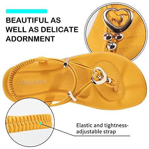 Image of Alicegana Women's Summer Sandals Bohemian Beaded Ankle Walking Strap Casual Flip Flops Ladies Sexy Flats Comfortable Shoes