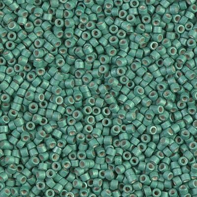 Miyuki Delica 11/0 Cylinder Seed Beads - Galv Matte Dk Mint - DB1171 5 Grams