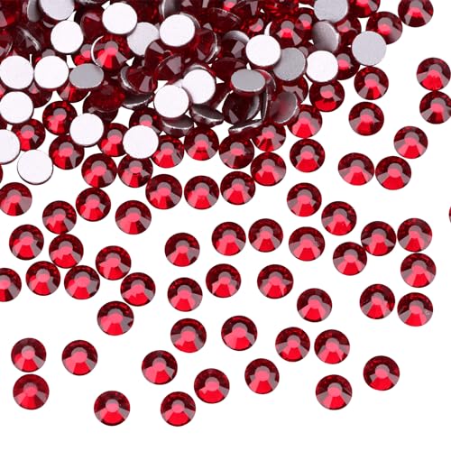 Image of Jollin Crystal Flatback Rhinestones Gems for Crafts 2.4mm SS8, Dark Siam | Glue Fix, 2880pcs Glass Rhinestones for Bedazzling, Clothes, Tumblers, Nail Art, Shoes, Bags, Caps & Accessories Decoration