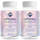 Liposomal Hyaluronic Acid Supplements 1000mg-High Bioavailable Dietary Hyaluronic Acid Capsules-with 200 mg Tremella Polysaccharides for Double Strength Skin Hydration,Joint Lubrication,2 Pack