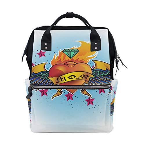 zaino da viaggio con motivo tatuaggio con ali