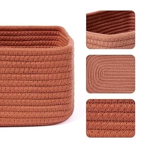 Shelf Storage Baskets for Organizing | Closet Organizer Bins | Small Baskets | Toy Basket | Cute Decorative Basket | Cube Storage Bin | Woven Rope Basket | 11.5×7.5×4.7” | 3 Packs Oxide Red Shelf Storage Baskets for Organizing Closet Organizer Bins Small Baskets Toy Basket Cute Decorative Basket Cube Storage Bin Woven Rope Basket 1157547 3 Packs Oxide Red