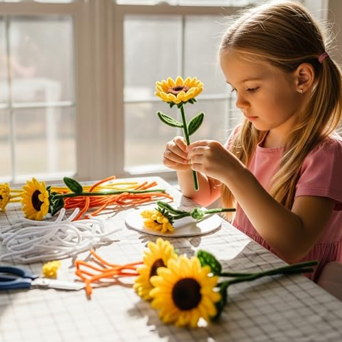 Image of Caydo 200 Pieces Yellow Pipe Cleaners Craft | Chenille Stems for DIY Art Creative Crafts Party Decorations (12 Inch x 6 mm)