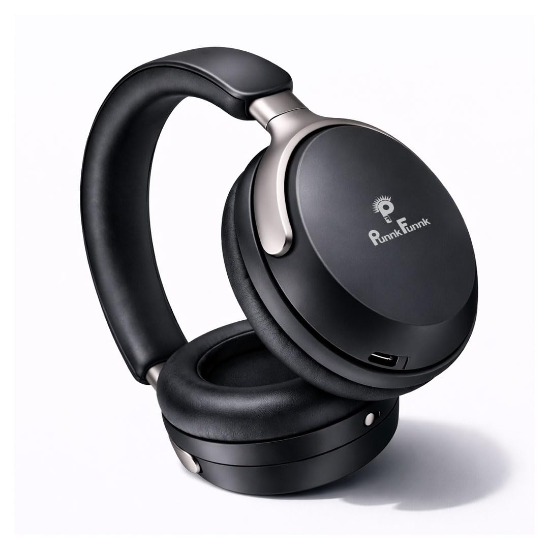 PunnkFunnk Bass Over-Ear Bluetooth Wireless Headphones with Deep Bass, 40mm Drivers, Built-in Mic, Foldable Design, Soft Cushioned Ear Cups, AUX & TF Support for Music, Gaming & Calls (Black)-picture-10