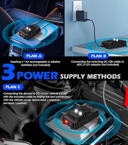 Image of VRPRIME Ultrasonic Rat Repellent for Car | Rodent Repellent to Protect Wires in Car, Bike & Truck Engine | Easy to Use & LED Flashlights (Batteries not Included) (Pack of 3)