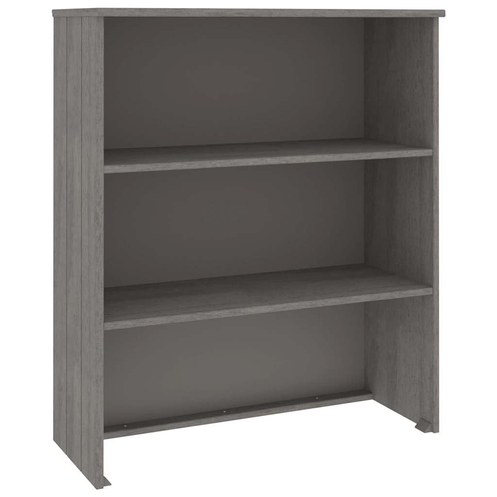 HAMAR - Aparador de madera maciza de 85 x 35 x 100 cm, color gris claro con 2 estantes, diseño moderno, pino resistente, para cocina, pasillo, dormitorio y salón
