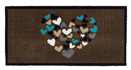 BSM 2000 Tapis d'entrée, Paillasson - 80 x 40 cm, Vision Brun, Antidérapant, Absorbant, Lavable en Machine à 30°C, Large Choix de Motifs