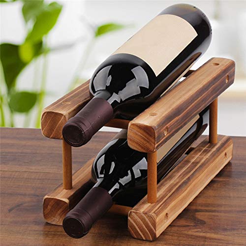 Soporte para Botellas de Vino Plegable de Madera Beige 2 Botellas miniatura 3