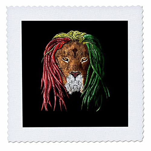 22x22 inch Quilt Square - If You Love The Jamaica Island Then Grab This Reggae Rasta Lion. Creative Studios – Jamaican Rasta Lion
