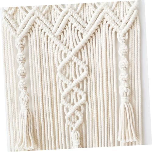 Tapiz bohemio de pared tejido a mano con borlas decorativas para apartamento 3