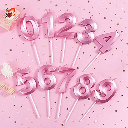 Roserrose Candele di Compleanno Numbero, Candele