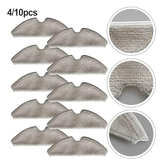 10/4 Pcs Microfiber Rags,Compatible for Kyvol R9, Robot Vacuum Cleaner Spare Parts Dry and Wet Usage Mop Cloths Pad Floor Cleaning for Home(10 Pack)