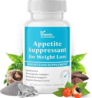 Appetite Suppressant for Weight Loss - Pills for Women w/ Garcinia, Ginger root, Guarana - Fat Burners, Metabolism Booster for Women & Men (1 Bottle, 30 Capsules)