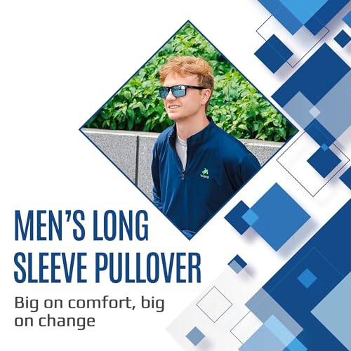 Men's Performance Quarter-Zip Pullover, Performance Athletic Long Sleeve Mock Neck Moisture (Light Navy)2