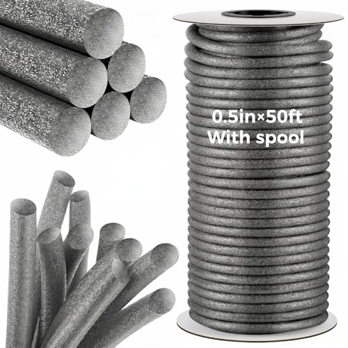 Image of MotiMind Foam Backer Rod for Gaps Joints,1 /2 Inch x 500 Ft,Gray,1 Roll | Caulk Saver Concrete Crack Filler, Weather Stripping Seal, Door Window Insulation, Backing Rod Expansion Joints
