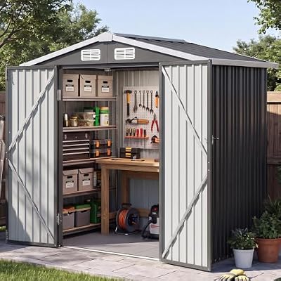 Breezestival 6x4FT Outdoor Storage Shed with Floor Black