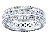 Bague Plaqué Argent 925 YiyiLai Bague Oxyde de Zirconium Anneau Sterling Argent 925 7