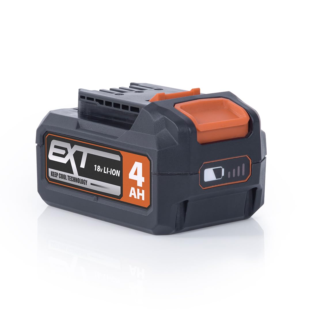 Evolution Power Tools Akumulator litowo-jonowy Li-Ion do narzędzi bezprzewodowych, kompatybilny ze wszystkimi narzędziami akumulatorowymi Evolution i Erbauer EXT, ładowarka do nabycia osobno 18 V 4 Ah