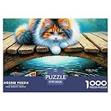 1000 Pieza Gato Rompecabezas Desafiante Gato Rompecabezas De Decoración Rompecabezas Desafiante Y Difícil Regalo para Adultos para Toda La Familia 38x26cm/1000pcs