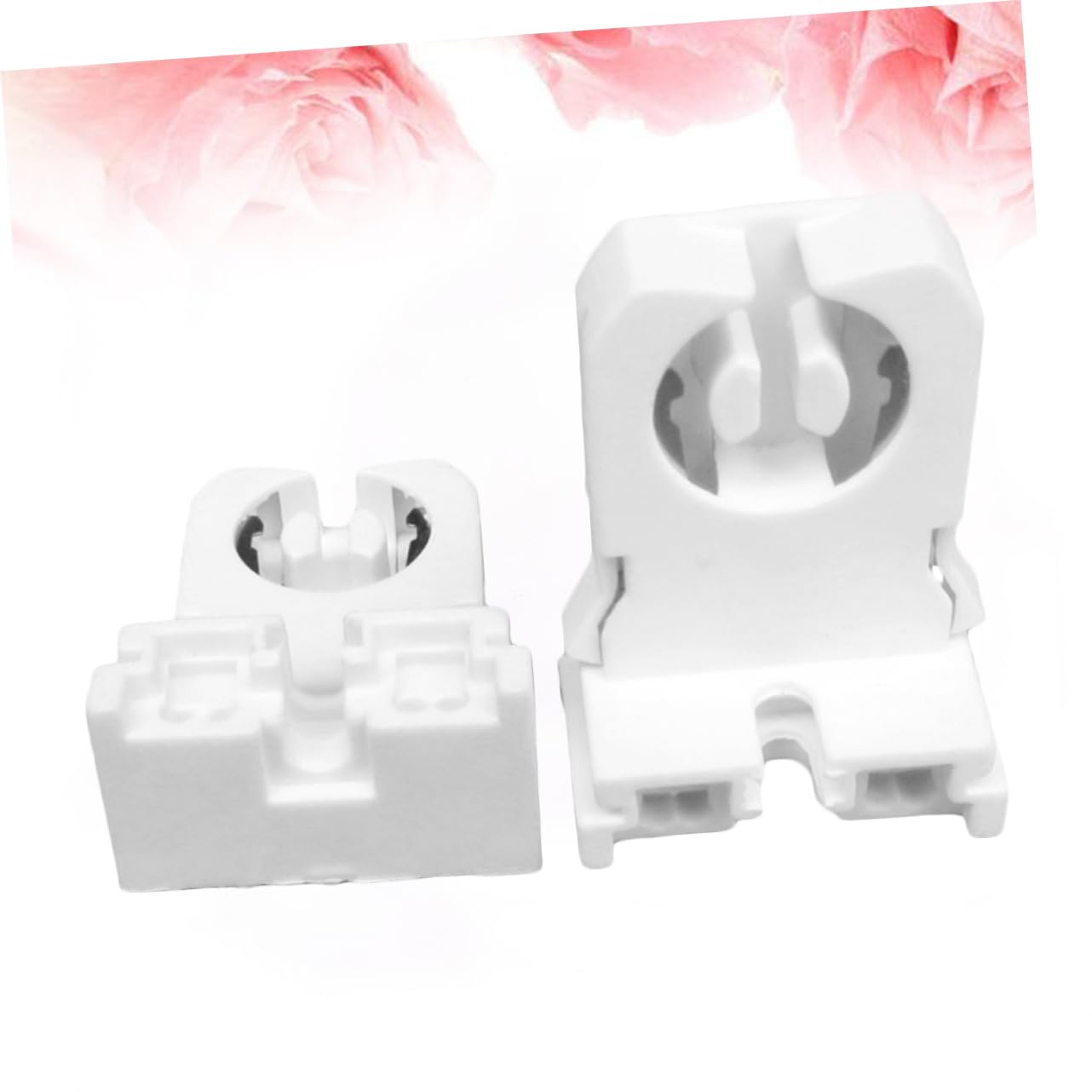 Holibanna 50Pcs Non Shunted Turn Type Lamp Holder Durable Base Easy to Install Household Lamp Holder for Home Office and Bedroom Use Compatible with Dual Single End Fluorescent