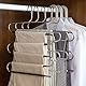 devesanter Hosenbügel, platzsparend, rutschfest, S-Form, Hosenbügel, Edelstahl, Kleiderbügel, Aufbewahrung, Organizer für Hosen, Jeans, Schals, Hängen, Schwarz, 6 Stück