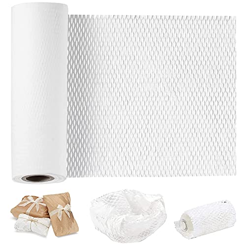 Isilila Premium Honeycomb Packing Paper 11.8inch X 50FT, Eco-friendly Honeycomb Cushioning Wrap Roll for Moving/shipping/packing, Biodegradable Honeycomb Packing Material Recyclable Kraft Paper