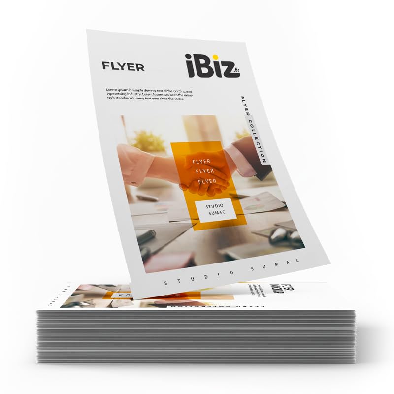iBiz / 500 Flyers Publicitaires Personnalisés A6, Impression Recto Couleur sur papier 135g couché brillant