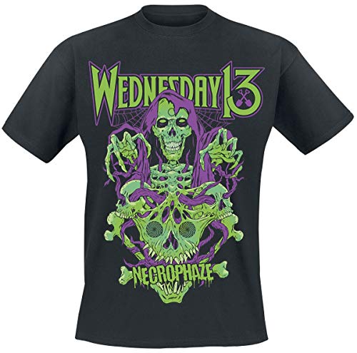 Wednesday 13 Necrophaze Hombre Camiseta Negro M, 100% algodón, Regular