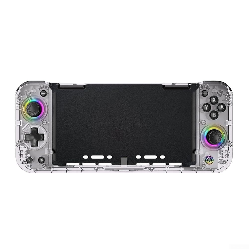 Controller wireless Pro per Nintendo Switch per vecchio: impugnatura ergonomica RGB luci funzione turbo controllo del movimento accessorio da gioco per viaggi (nero trasparente)