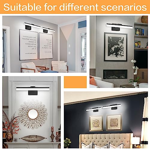 Image of SOLFART 18 Inch Vanity Lights for Bath Dimmable Bathroom Lights Over Mirror Black Bathroom Light Fixtures Wall Light Fixtures Indoor Modern Light Fixture