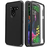 AMENQ Case for LG G8 Thinq, LG G8 Case Three Pieces Heavy Duty Shockproof Rugged Rubber TPU Bumper and PC Defender Protective Armor Phone Cover for LG G8 ThinQ 2019 (Black)