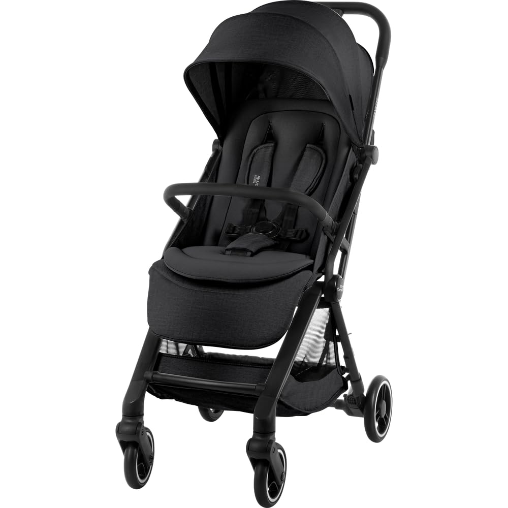 Britax Römer FLYLITE Stroller-Cabin Approved-Light Weight-One Hand Fold-for 0 to 4Y (Upto 22Kg)-1 Year Warranty (Carbon Black)-image-4