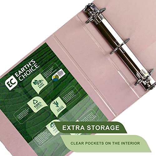 Image of Samsill Plant-Based 3 Inch Durable D-Ring, View Binder, Eco-Friendly, USDA Certified Biobased, 2 Count,Pack of 1, Rose