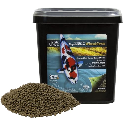 CrystalClear WheatGerm Fish Food—Protein-Rich Floating Pellets for Cold Freshwater Ponds, Ideal in...