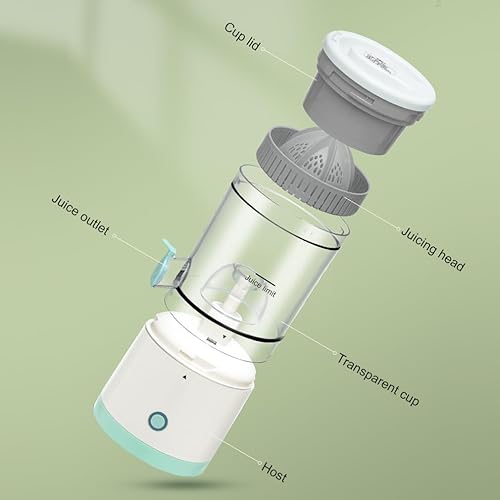 Miniatura 5 de Exprimidor eléctrico recargable, dispositivo de cocina portátil para hacer jugo de naranja, exprimir naranjas, limones, kiwi, pomelos y jugos