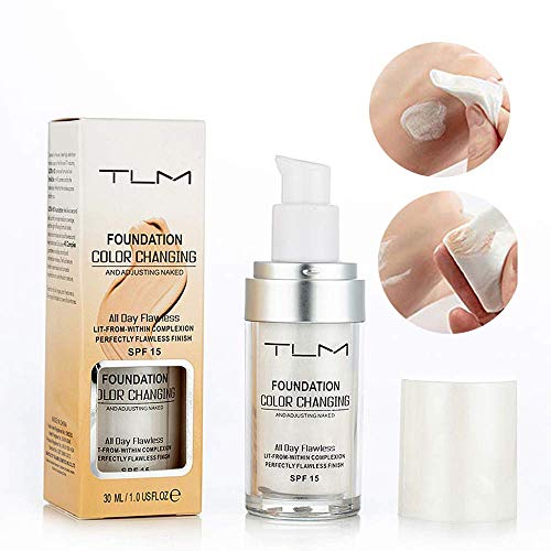 TLM Flawless Colour Changing Foundation Makeup, Concealer Cover Cream,Base Nude Face Moisturizing Liquid Warm Skin Tone Foundation Cover Concealer for Women and Girls