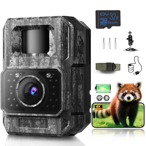 MAXDONE Wildkamera mit Handyübertragung APP - Wildtierkamera 4K 64MP HD mit WLAN Bluetooth...